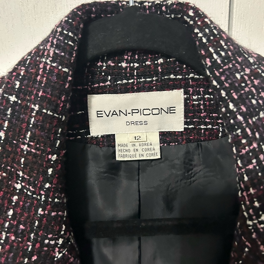 The Evan Picone Black Pink Tweed Skirt Suit - Picture 4 of 7